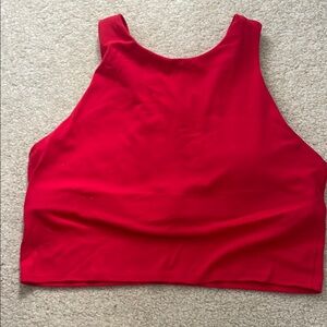 Athleta Vibrant Red High Neck Fitted Crop Tank Top